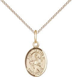 [9074GF/18GF] 14kt Gold Filled Saint Matthew the Apostle Pendant on a 18 inch Gold Filled Light Curb chain