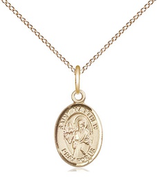 [9074GF/18GF] 14kt Gold Filled Saint Matthew the Apostle Pendant on a 18 inch Gold Filled Light Curb chain