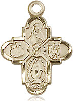 [0843GF] 14kt Gold Filled 4-Way Chalice Medal