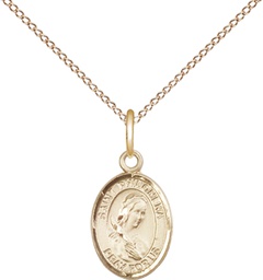 [9077GF/18GF] 14kt Gold Filled Saint Philomena Pendant on a 18 inch Gold Filled Light Curb chain