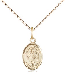 [9080GF/18GF] 14kt Gold Filled Saint Nicholas Pendant on a 18 inch Gold Filled Light Curb chain