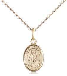 [9084GF/18GF] 14kt Gold Filled Saint Patrick Pendant on a 18 inch Gold Filled Light Curb chain