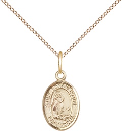 [9085GF/18GF] 14kt Gold Filled Saint Bonaventure Pendant on a 18 inch Gold Filled Light Curb chain