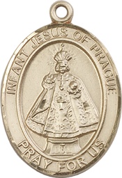 [7207GF] 14kt Gold Filled Infant of Prague Medal
