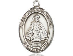 [7207SS] Sterling Silver Infant of Prague Medal