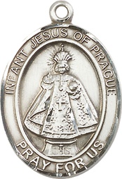 [7207SS] Sterling Silver Infant of Prague Medal