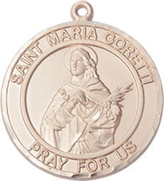 [7208RDGF] 14kt Gold Filled Saint Maria Goretti Medal