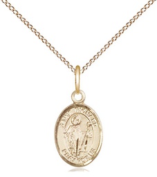 [9093GF/18GF] 14kt Gold Filled Saint Richard Pendant on a 18 inch Gold Filled Light Curb chain