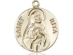 [0870GF] 14kt Gold Filled Saint Rita of Cascia Medal