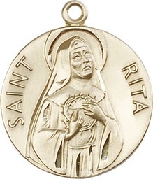 [0870GF] 14kt Gold Filled Saint Rita of Cascia Medal