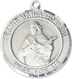 [7208RDSS] Sterling Silver Saint Maria Goretti Medal