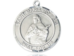 [7208RDSS] Sterling Silver Saint Maria Goretti Medal