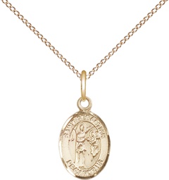 [9100GF/18GF] 14kt Gold Filled Saint Sebastian Pendant on a 18 inch Gold Filled Light Curb chain