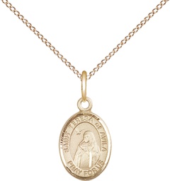 [9102GF/18GF] 14kt Gold Filled Saint Teresa of Avila Pendant on a 18 inch Gold Filled Light Curb chain