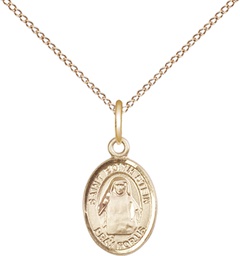 [9103GF/18GF] 14kt Gold Filled Saint Edith Stein Pendant on a 18 inch Gold Filled Light Curb chain