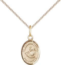 [9108GF/18GF] 14kt Gold Filled Saint Thomas Aquinas Pendant on a 18 inch Gold Filled Light Curb chain