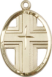 [0877GF] 14kt Gold Filled Cross Medal