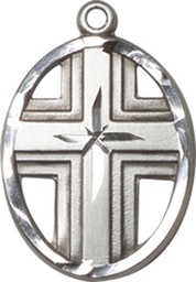[0877SS] Sterling Silver Cross Medal