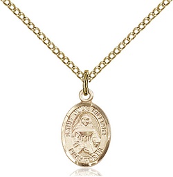 [9117GF/18GF] 14kt Gold Filled Saint Julie Billiart Pendant on a 18 inch Gold Filled Light Curb chain