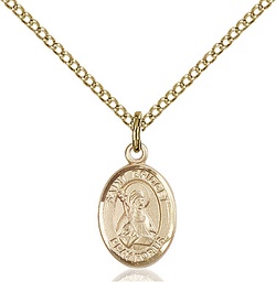 [9122GF/18GF] 14kt Gold Filled Saint Bridget of Sweden Pendant on a 18 inch Gold Filled Light Curb chain