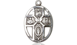 [0880SS] Sterling Silver 5-Way / Holy Spirit Medal