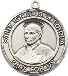 [7217RDSS] Sterling Silver Saint Ignatius of Loyola Medal