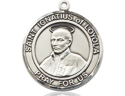 [7217RDSS] Sterling Silver Saint Ignatius of Loyola Medal