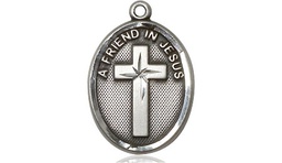 [0881SS] Sterling Silver A Friend In Jesus Medal