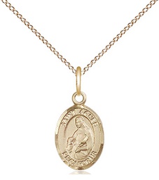 [9128GF/18GF] 14kt Gold Filled Saint Agnes of Rome Pendant on a 18 inch Gold Filled Light Curb chain