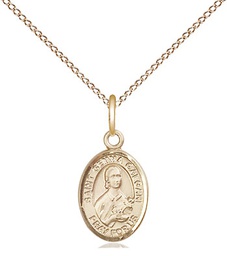 [9130GF/18GF] 14kt Gold Filled Saint Gemma Galgani Pendant on a 18 inch Gold Filled Light Curb chain