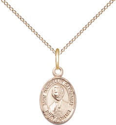 [9131GF/18GF] 14kt Gold Filled Saint Marcellin Champagnat Pendant on a 18 inch Gold Filled Light Curb chain