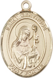 [7219GF] 14kt Gold Filled Saint Gertrude of Nivelles Medal