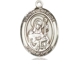 [7219SS] Sterling Silver Saint Gertrude of Nivelles Medal
