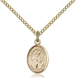 [9137GF/18GF] 14kt Gold Filled Saint Ambrose Pendant on a 18 inch Gold Filled Light Curb chain