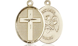 [0883GF5] 14kt Gold Filled Cross National Guard Medal