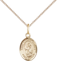 [9201GF/18GF] 14kt Gold Filled Saint Vincent Ferrer Pendant on a 18 inch Gold Filled Light Curb chain
