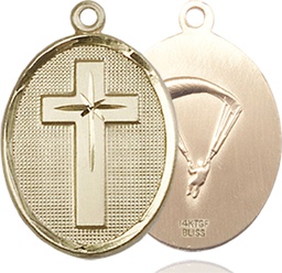 [0883GF7] 14kt Gold Filled Cross Paratroopers Medal