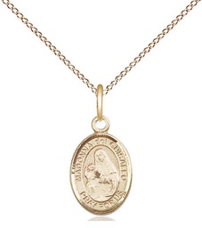 [9203GF/18GF] 14kt Gold Filled Saint Madonna Del Ghisallo Pendant on a 18 inch Gold Filled Light Curb chain