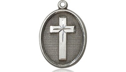 [0883SS] Sterling Silver Cross Medal