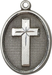 [0883SS] Sterling Silver Cross Medal