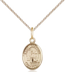 [9211GF/18GF] 14kt Gold Filled Saint Germaine Cousin Pendant on a 18 inch Gold Filled Light Curb chain