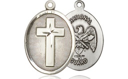 [0883SS5] Sterling Silver Cross National Guard Medal
