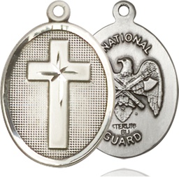 [0883SS5] Sterling Silver Cross National Guard Medal