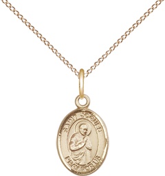 [9212GF/18GF] 14kt Gold Filled Saint Isaac Jogues Pendant on a 18 inch Gold Filled Light Curb chain