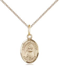 [9213GF/18GF] 14kt Gold Filled Saint Anastasia Pendant on a 18 inch Gold Filled Light Curb chain