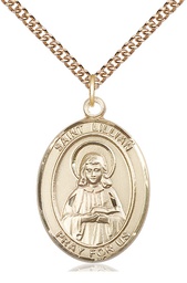 [7226GF/24GF] 14kt Gold Filled Saint Lillian Pendant on a 24 inch Gold Filled Heavy Curb chain