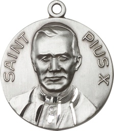 [0884SS] Sterling Silver Pope Pius X Medal