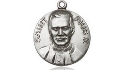 [0885SS] Sterling Silver Pope Pius X Medal