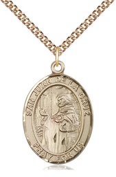 [7232GF/24GF] 14kt Gold Filled San Juan de la Cruz Pendant on a 24 inch Gold Filled Heavy Curb chain