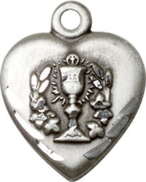 [0892SS] Sterling Silver Heart / Communion Medal